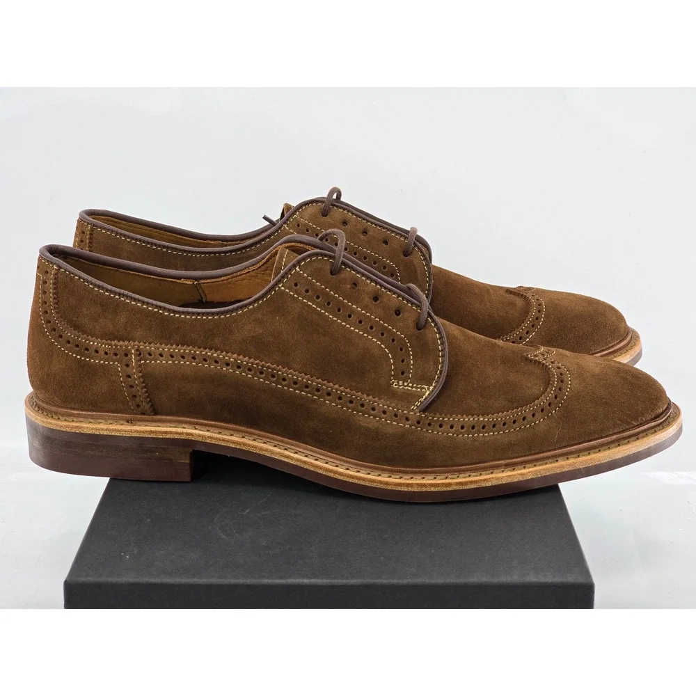 Allen Edmonds Winstonmok Men 12.5 D Snuff Brown Suede Wingtip Shoes - New